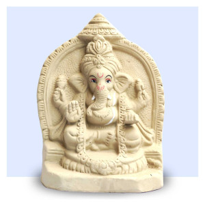 Clay Lord Ganesha in Arch Frame – 12 Inch